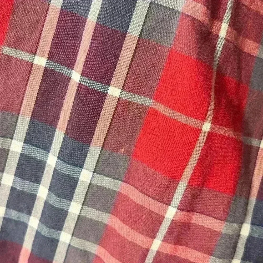 J. CREW Men’s Red and Gray Plaid Button Down | size large (16-16 1/2)